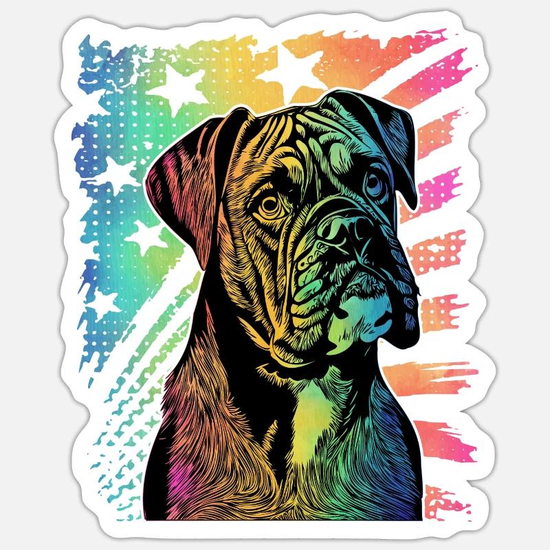 Boxer - Sticker size S (10 x 10 cm) - white matte