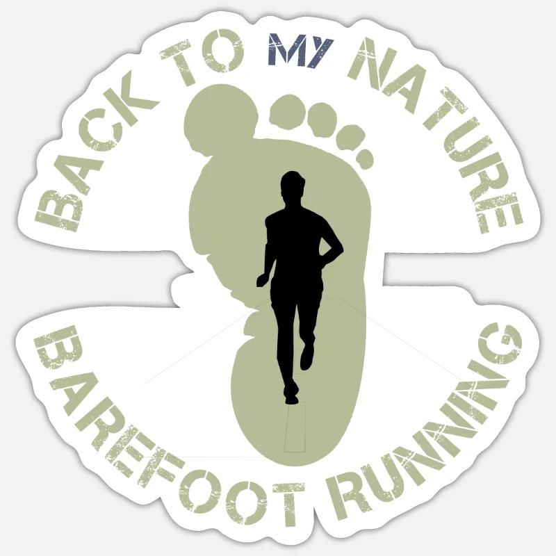 Course pieds nus - Sticker taille S (10 x 10 cm) - blanc mat
