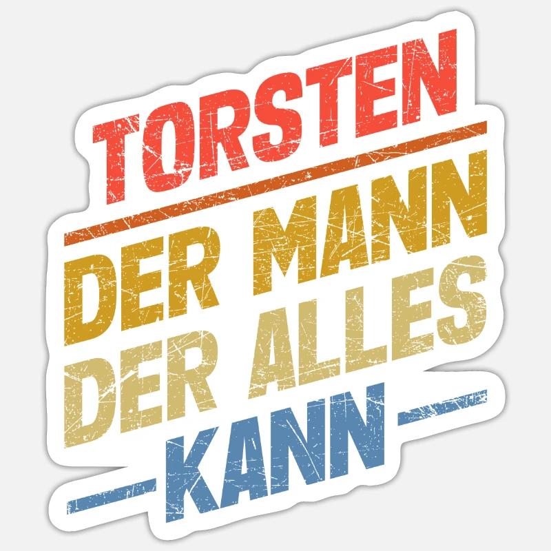 Torsten Der Mann Der Alles Kann Vorname Torsten - Sticker Größe S (10 x 10 cm) - Mattweiß