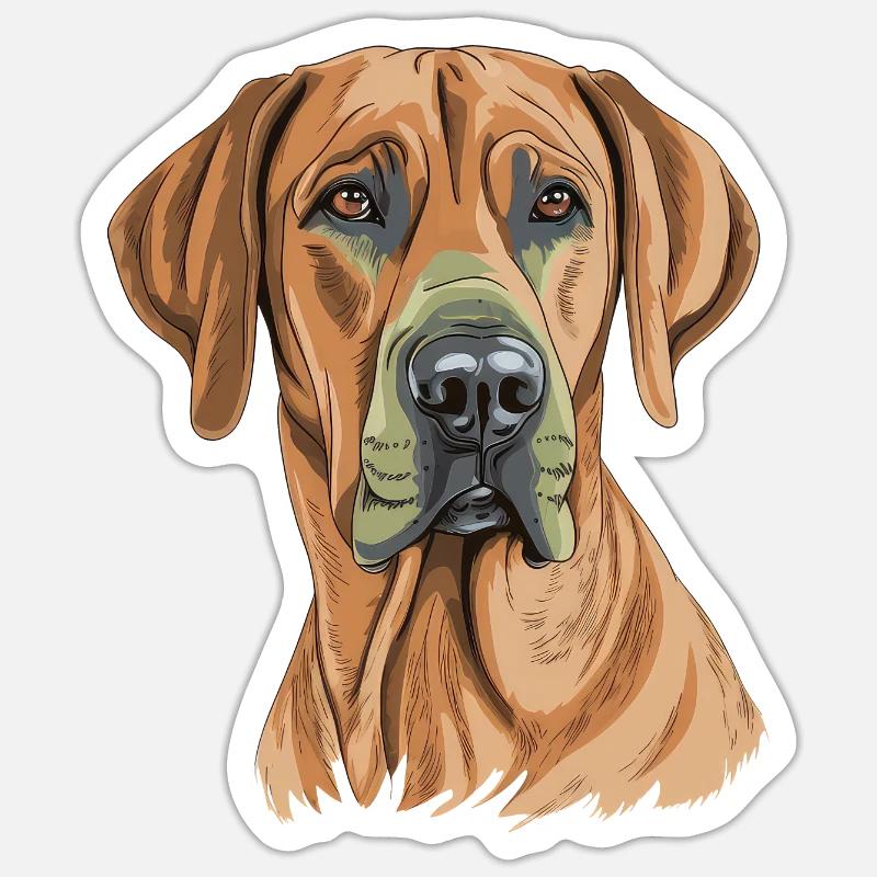 Rhodesian Ridgeback - Sticker Größe S (10 x 10 cm) - Mattweiß
