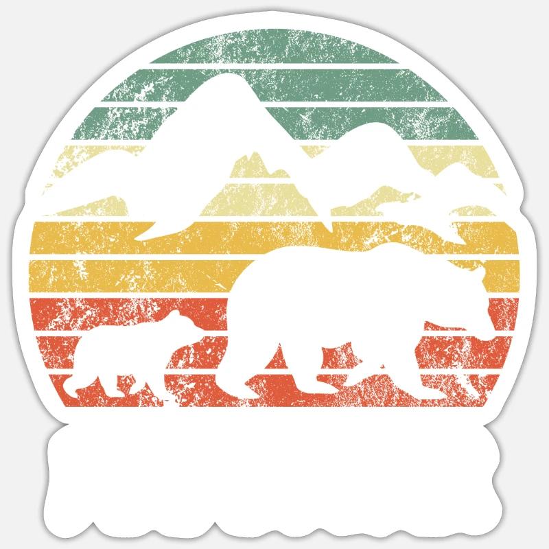 Mama Bär - beste Mama - Muttertag - Spruch - Sticker Größe S (10 x 10 cm) - Mattweiß
