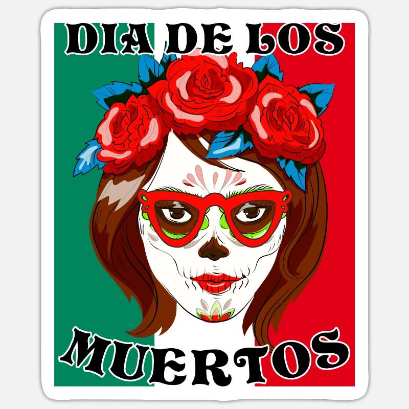DIA DE LOS MUERTOS - Sticker taille S (10 x 10 cm) - blanc mat