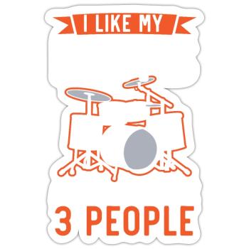Batteur Instrument de musique Musicien Joueur de batterie - Sticker taille S (10 x 10 cm) - blanc mat - Devant