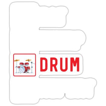 Batteur Instrument de musique Musicien Joueur de batterie - Sticker taille S (10 x 10 cm) - blanc mat - Devant