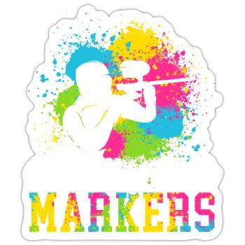 Spielen Sie immer noch mit Markern Paintball Paintballer - Sticker Größe S (10 x 10 cm) - Mattweiß - Vorne