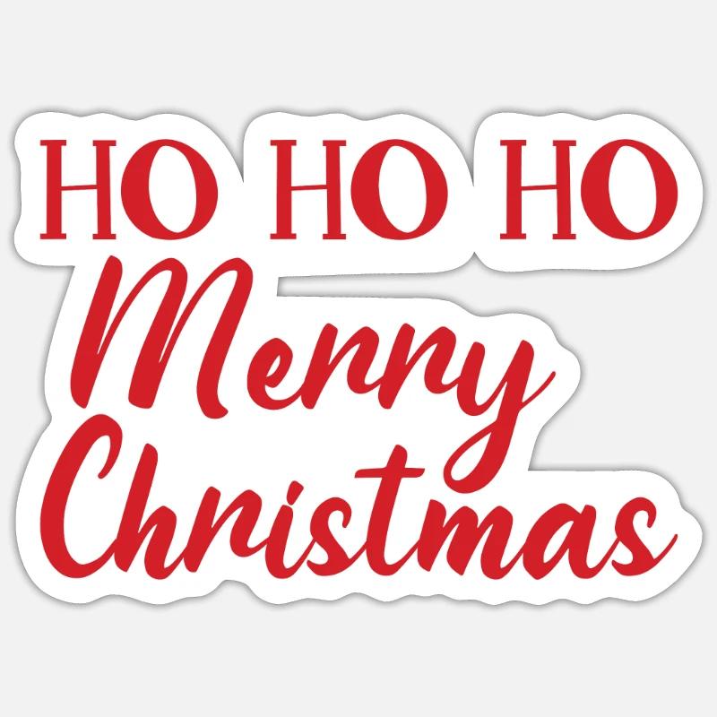 Ho Ho Ho Joyeux Noël - Sticker taille S (10 x 10 cm) - blanc mat