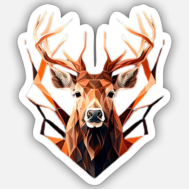 Polygonaler Hirsch Sticker Größe S (10 x 10 cm)