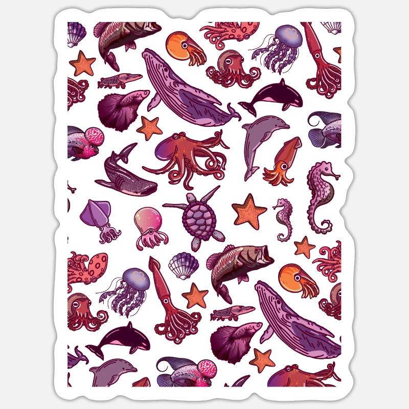 Fish Lovers Diver Apnée - Sticker taille S (10 x 10 cm) - blanc mat
