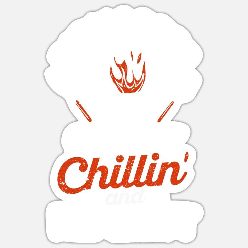 Pitmaster Grillin Chillin and Refillin BBQ Smoker Sticker size S (10 x 10 cm)