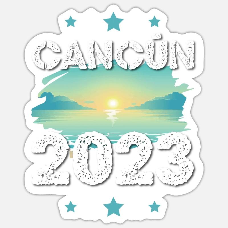 Cancun 2023 - Sticker Größe S (10 x 10 cm) - Mattweiß