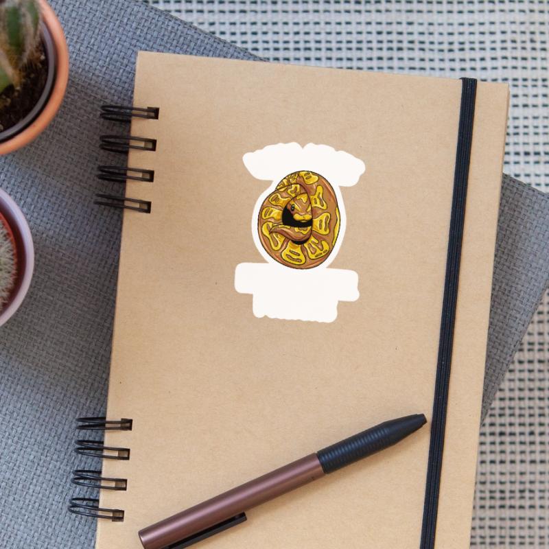 Qui aime la conception de python boule de banane Sticker taille S (10 x 10 cm)