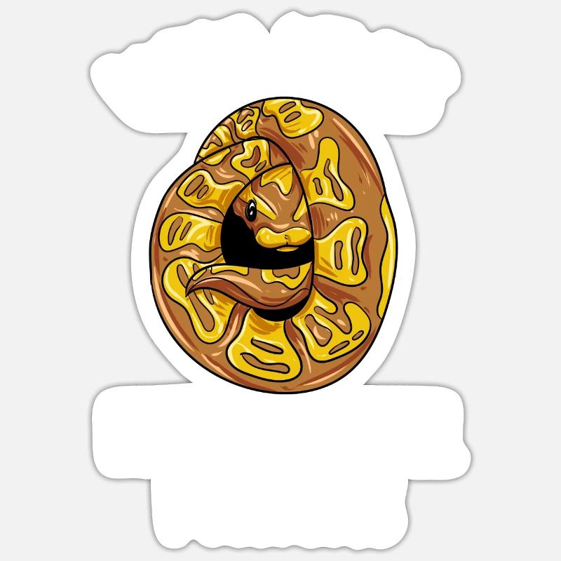 Qui aime la conception de python boule de banane Sticker taille S (10 x 10 cm)