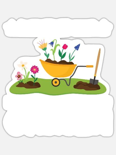 Garten Pflanze Gärtnerei Geschenk - Sticker Größe S (10 x 10 cm) - Mattweiß