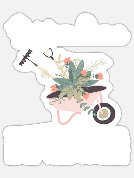 Garten Oma Gärtnerei Geschenk - Sticker Größe S (10 x 10 cm) - Mattweiß