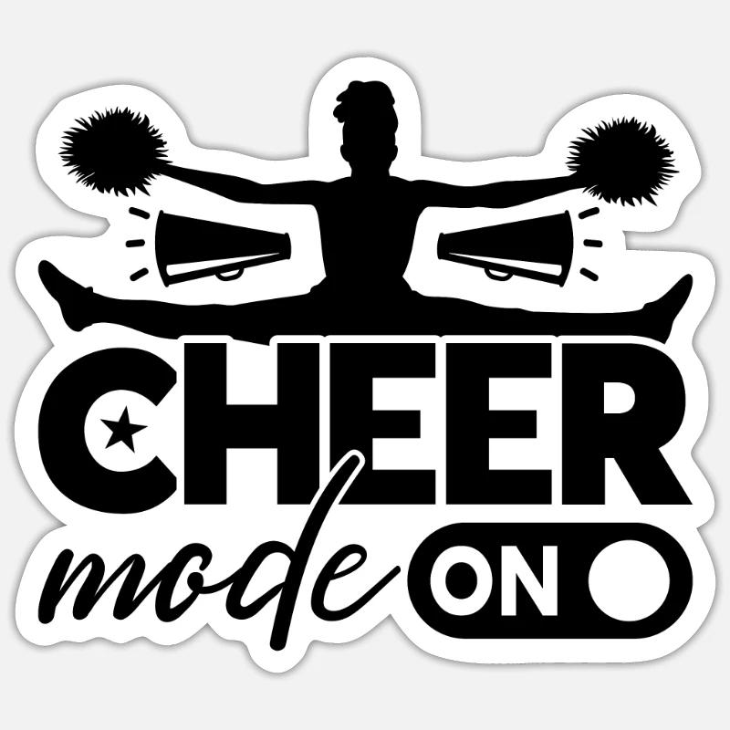 Cheer Mode On Cheer Squad Dancing Cheerleader Sticker Größe S (10 x 10 cm)