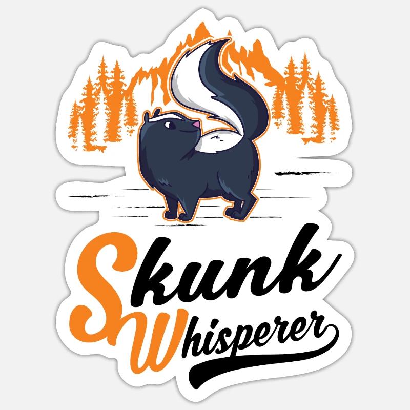 Stinktier Flüsterer - Sticker Größe S (10 x 10 cm) - Mattweiß