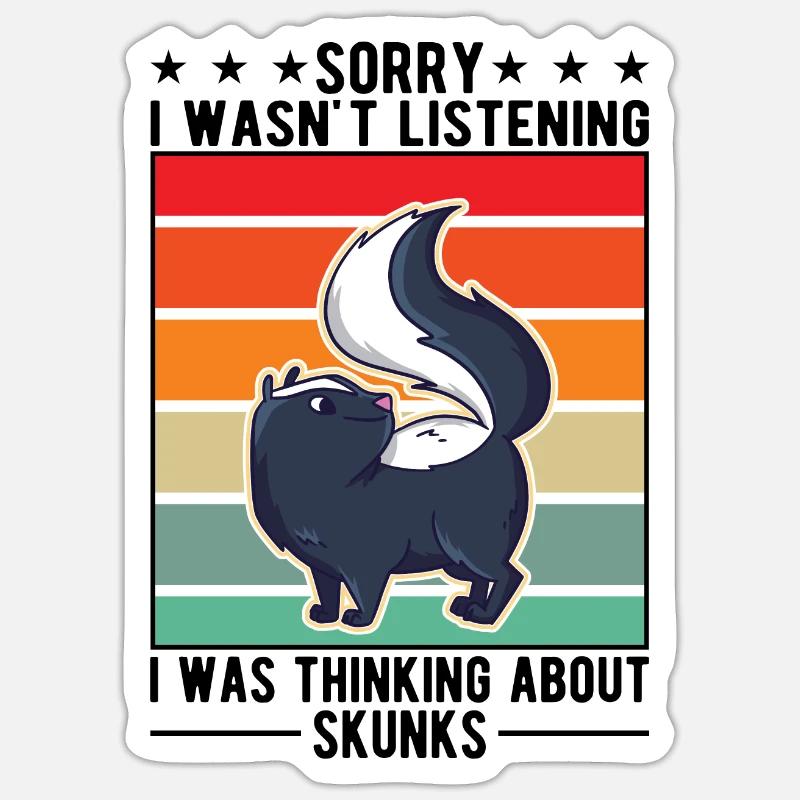 Cadeau Skunk - Sticker taille S (10 x 10 cm) - blanc mat