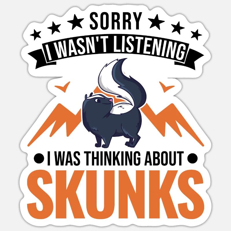 Stinktier Geschenk - Sticker Größe S (10 x 10 cm) - Mattweiß