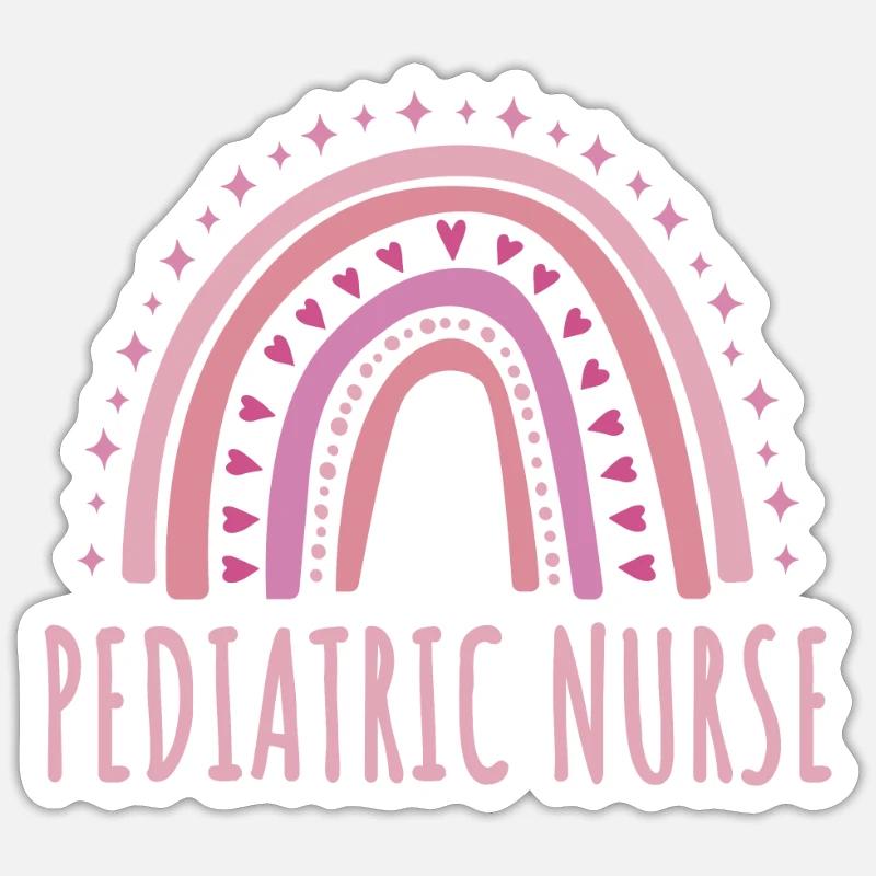 Kinderkrankenschwester Regenbogen Sticker Größe S (10 x 10 cm)