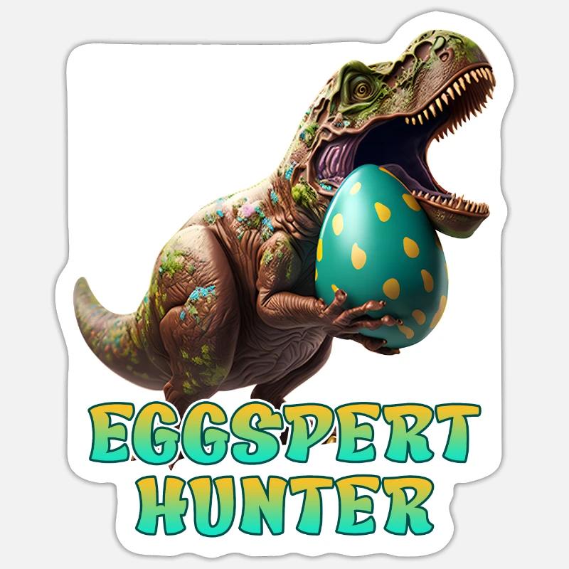 Eggspert Easter Eggs Search Dinsosaur Easter Bunnies Sticker size S (10 x 10 cm)