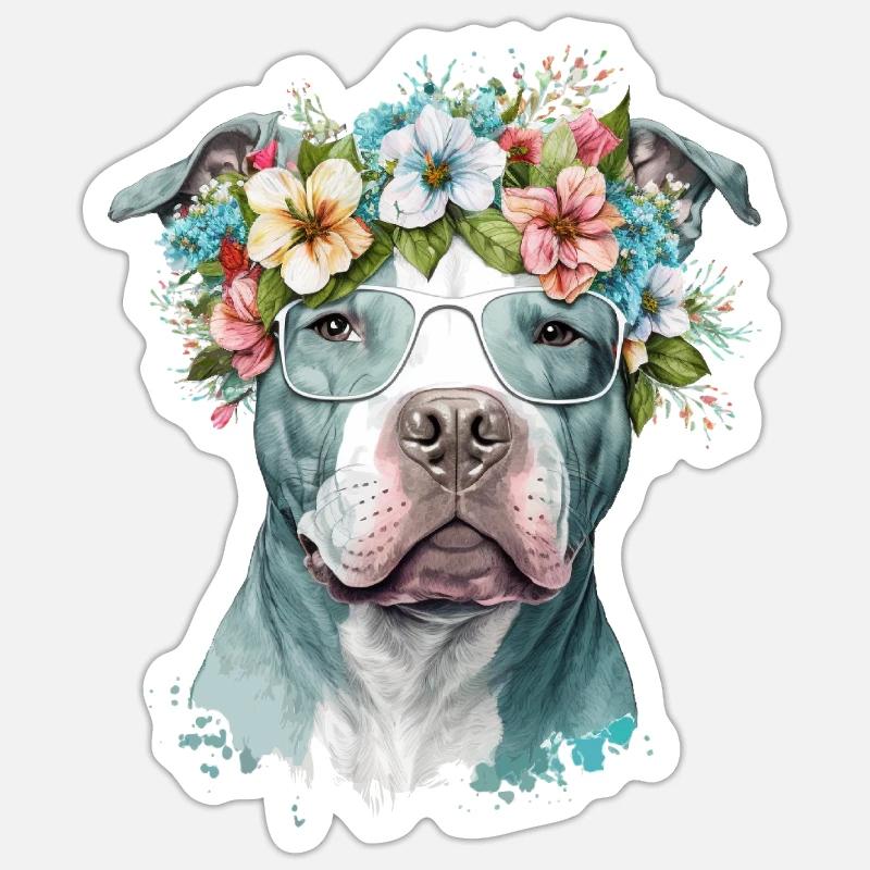 Nice pit bull - Sticker size S (10 x 10 cm) - white matte