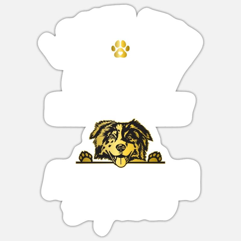 Australian Shepherd Geschenke - Sticker Größe S (10 x 10 cm) - Mattweiß