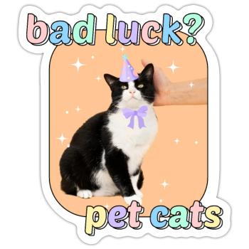 Cat Memes - Bad Luck Pet Cats - Sticker size S (10 x 10 cm) - white matte - Front