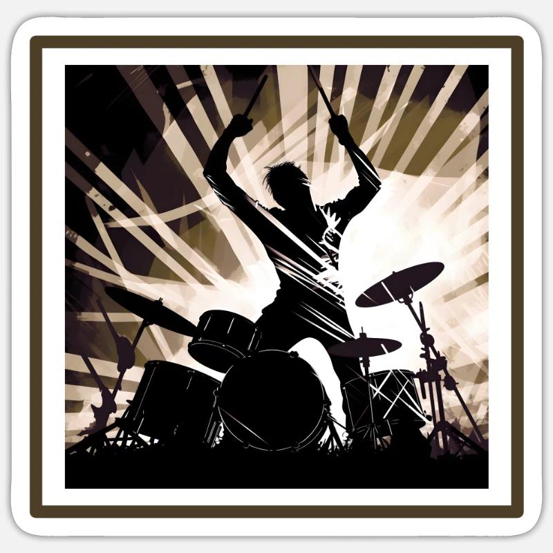 Drummer light Sticker Größe S (10 x 10 cm)