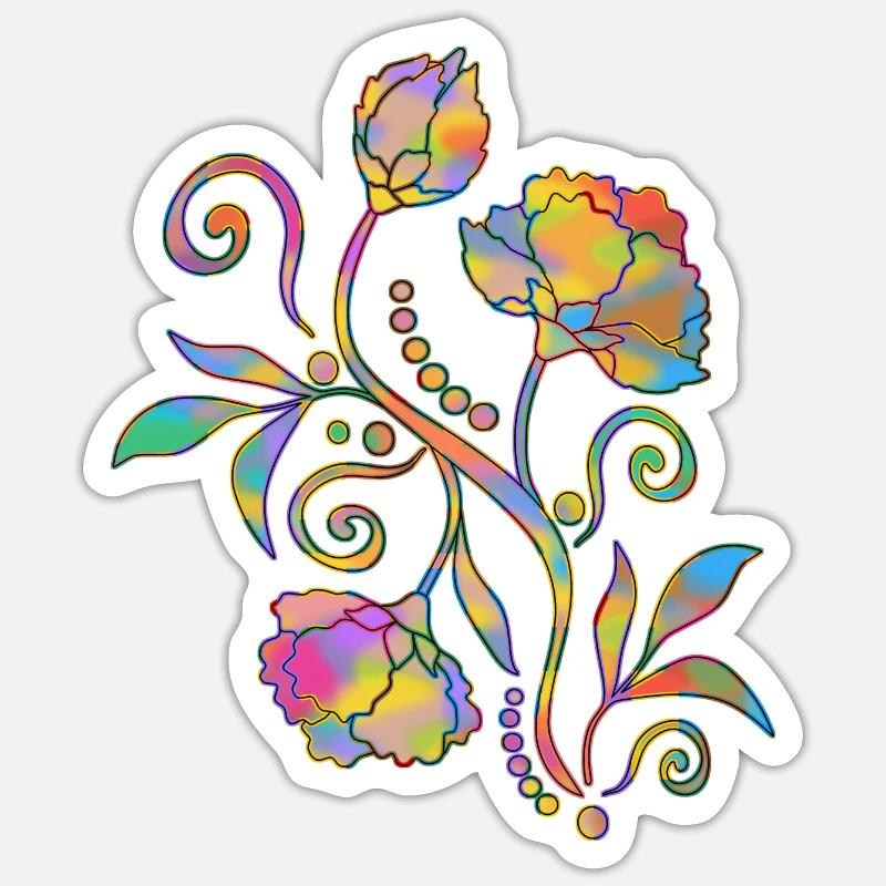 Fleur - Sticker taille S (10 x 10 cm) - blanc mat