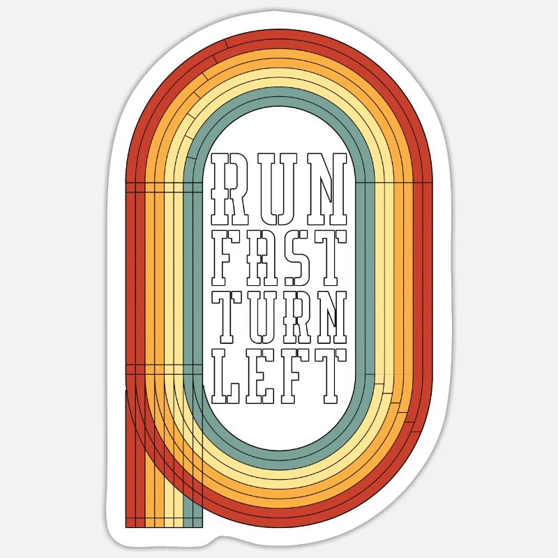 Athlétisme Course rapide Tourner à gauche Rétro Sprint Sticker taille S (10 x 10 cm)
