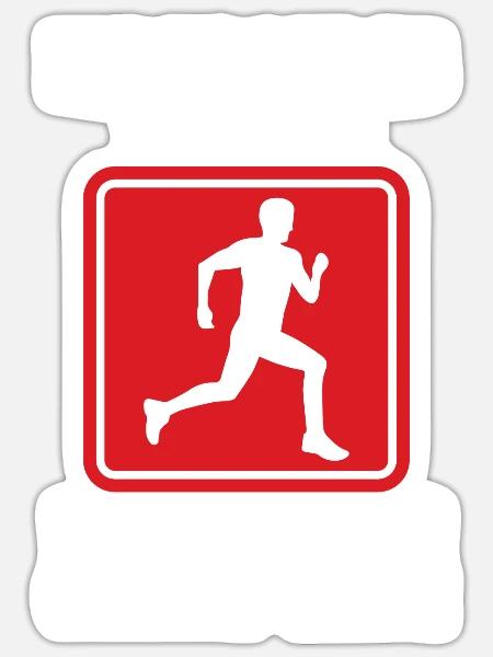 Läufer Joggen Laufen - Sticker Größe S (10 x 10 cm) - Mattweiß