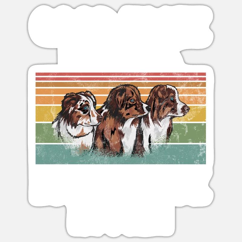 Cadeaux de berger australien - Sticker taille S (10 x 10 cm) - blanc mat