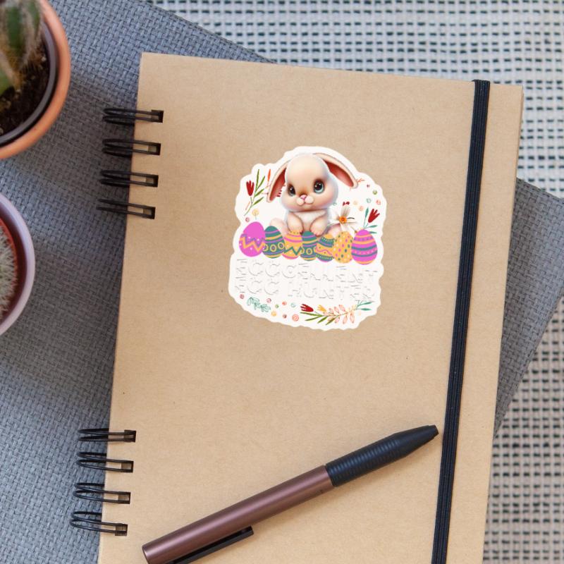 Eggcellent Egg Hunter Easter Bunny Easter Eggs Cute Sticker size S (10 x 10 cm)