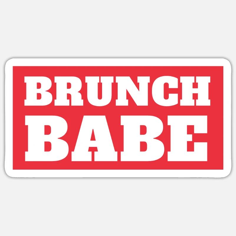 Babes Who Brunch Squat - Sticker Größe S (10 x 10 cm) - Mattweiß