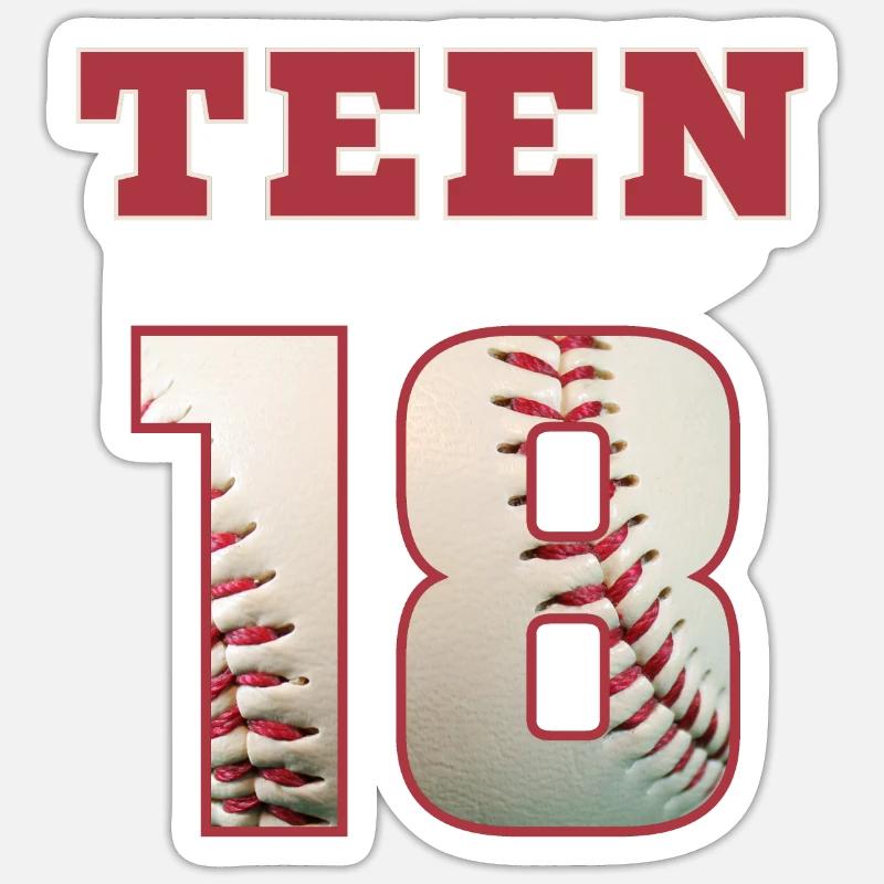 Baseball ADOLESCENT 18 - Sticker taille S (10 x 10 cm) - blanc mat