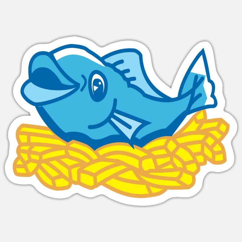 Fish & Chips - Sticker size S (10 x 10 cm) - white matte