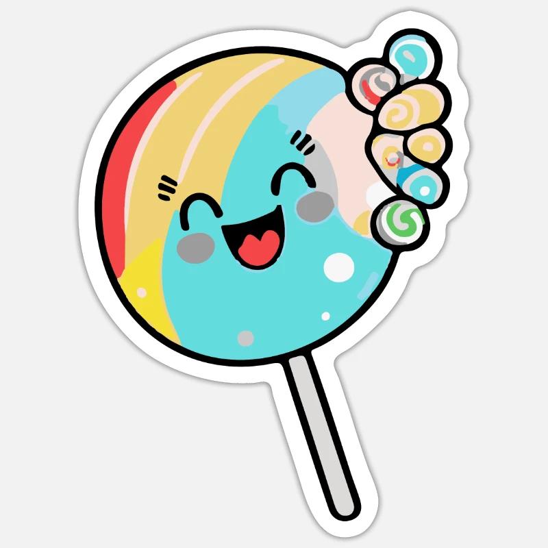Lollipop Comic - Sticker taille S (10 x 10 cm) - blanc mat