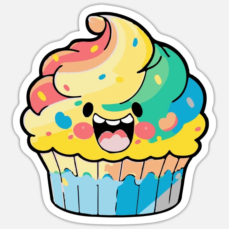 Muffin Comic - Sticker size S (10 x 10 cm) - white matte