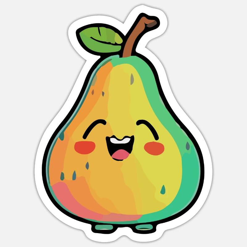 Pear Comic - Sticker size S (10 x 10 cm) - white matte