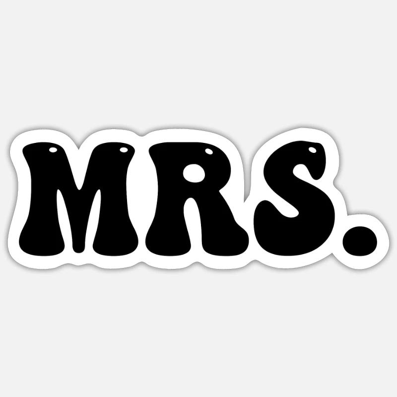 Mr. and Mrs. Partnerlook - Sticker size S (10 x 10 cm) - white matte