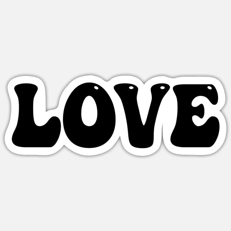 Aimer Amour amoureux - Sticker taille S (10 x 10 cm) - blanc mat