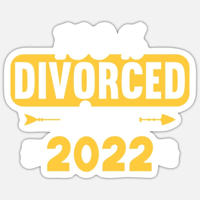 100 % Divorced since 2022 Scheidungs Sticker Größe S (10 x 10 cm)
