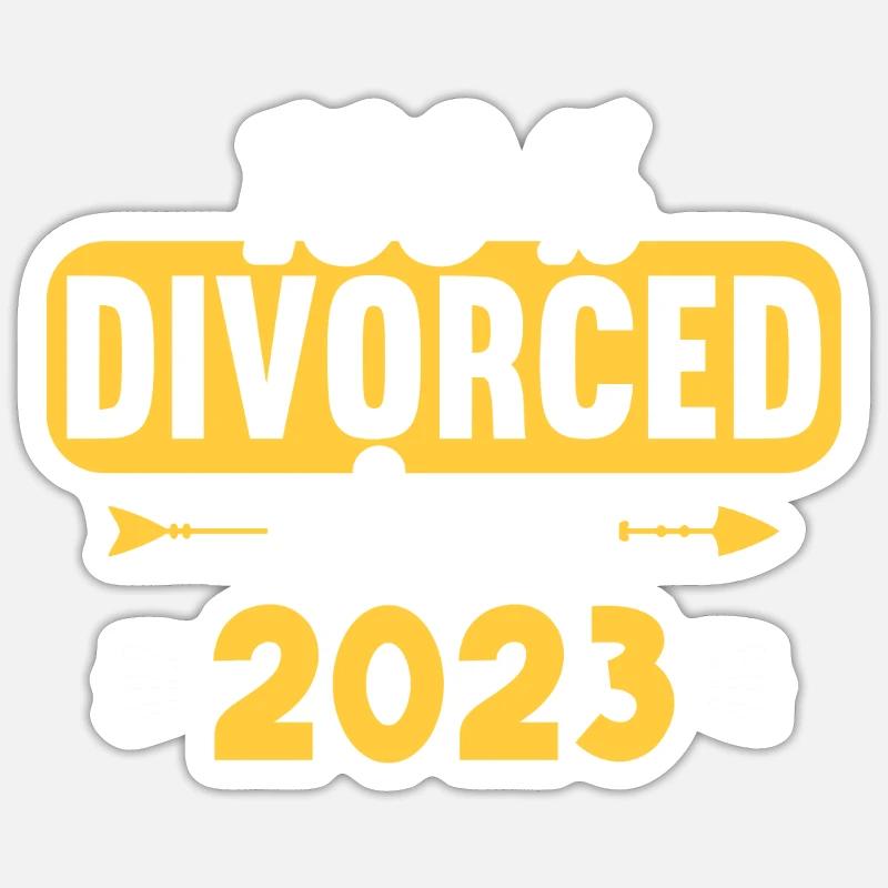 100 % Divorced since 2023 Scheidungs Sticker Größe S (10 x 10 cm)