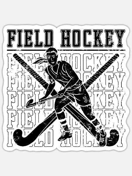 Field Hockey Floor Ball Goalkeeper Hockey Player - Sticker Größe S (10 x 10 cm) - Mattweiß