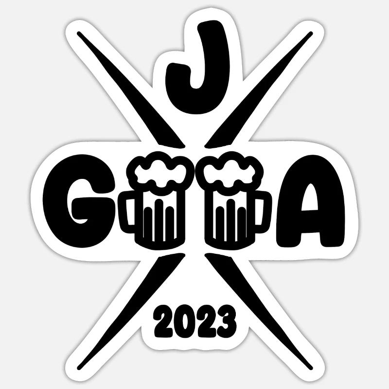 2023 Junggesellenabschied Crew Feier - Sticker Größe S (10 x 10 cm) - Mattweiß
