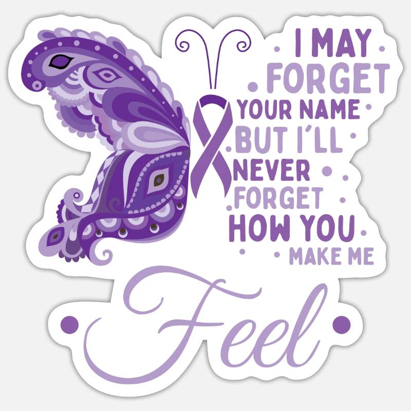 Papillon de la maladie d’Alzheimer - Sticker taille S (10 x 10 cm) - blanc mat