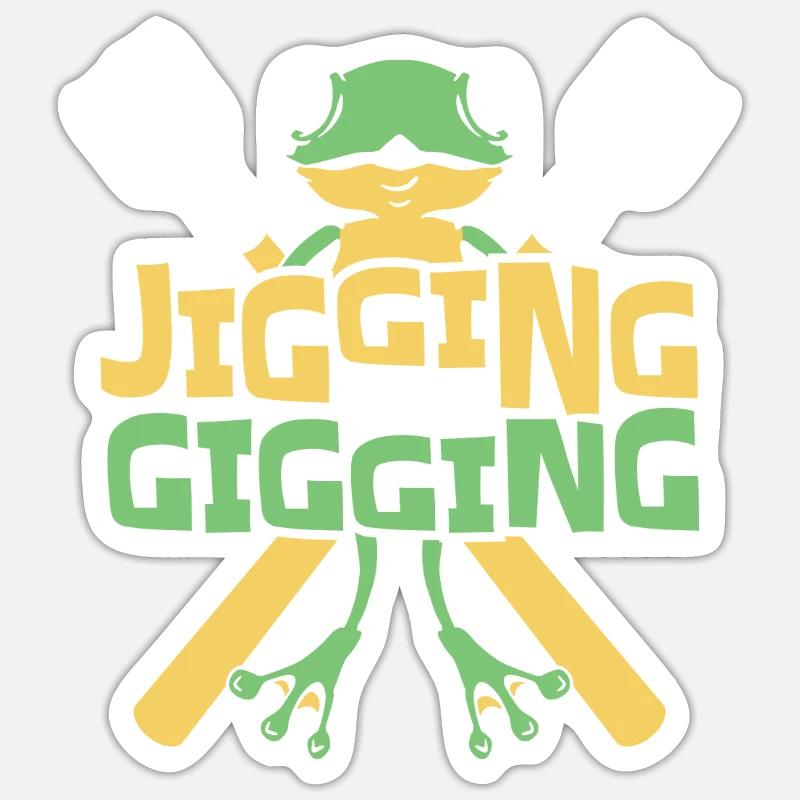 Jigging And Gigging Toad Tadpole Frog Catcher Sticker size S (10 x 10 cm)