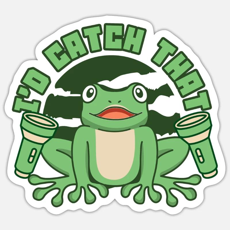 J’attraperais cette rainette crapaud têtard - Sticker taille S (10 x 10 cm) - blanc mat