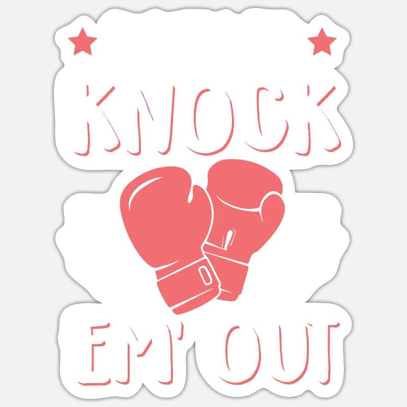 knock out boxhandschuhe - Sticker Größe S (10 x 10 cm) - Mattweiß