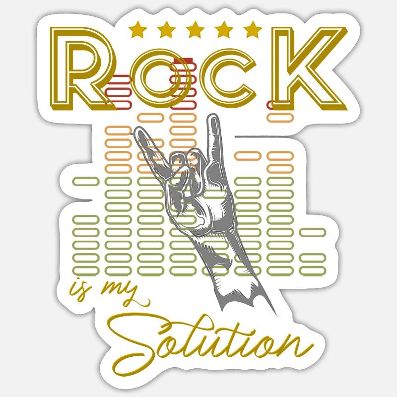 Le rock est ma solution! Sticker taille S (10 x 10 cm)